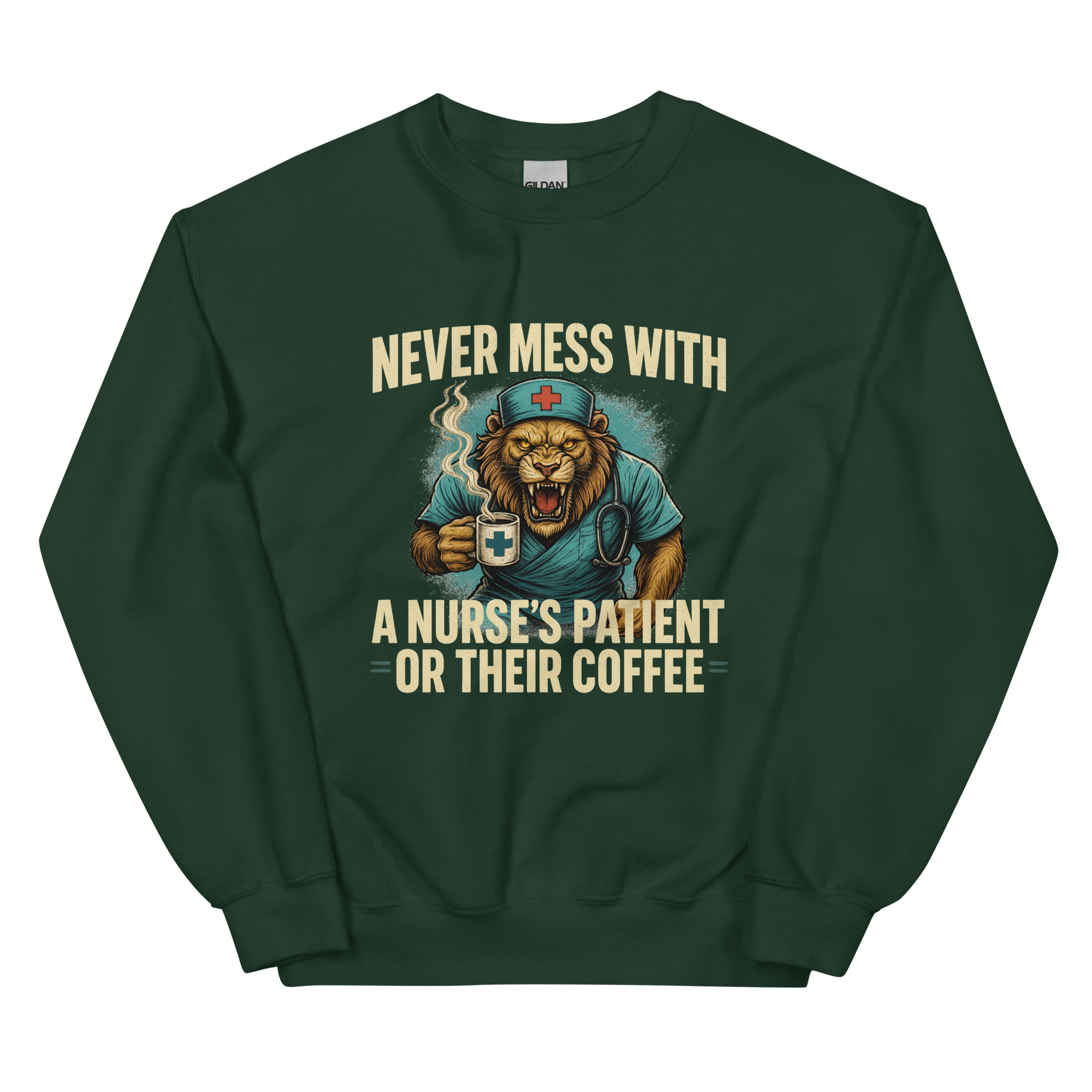 Never Mess With A Nurse's Lion Unisex Sweatshirt - Image 5
