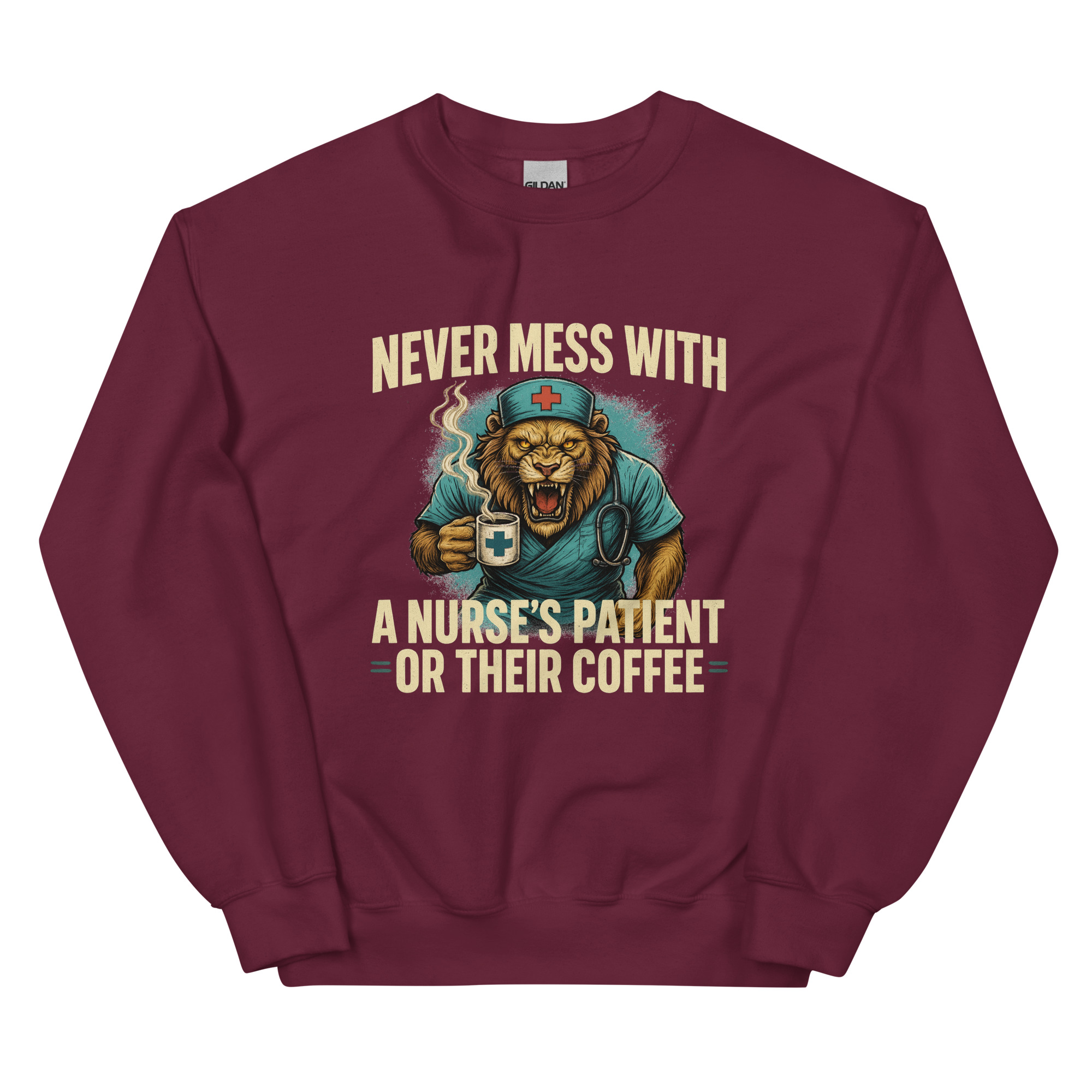 Never Mess With A Nurse's Lion Unisex Sweatshirt - Image 9