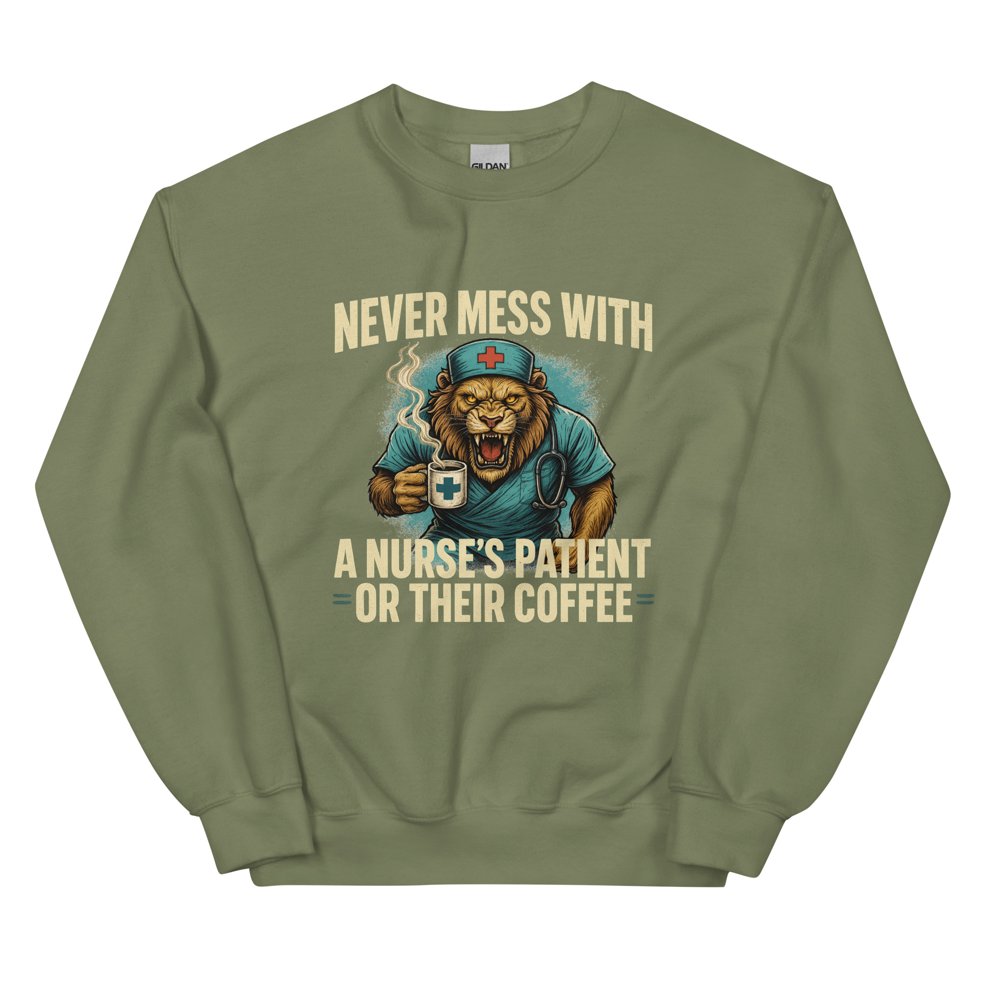 Never Mess With A Nurse's Lion Unisex Sweatshirt - Image 10