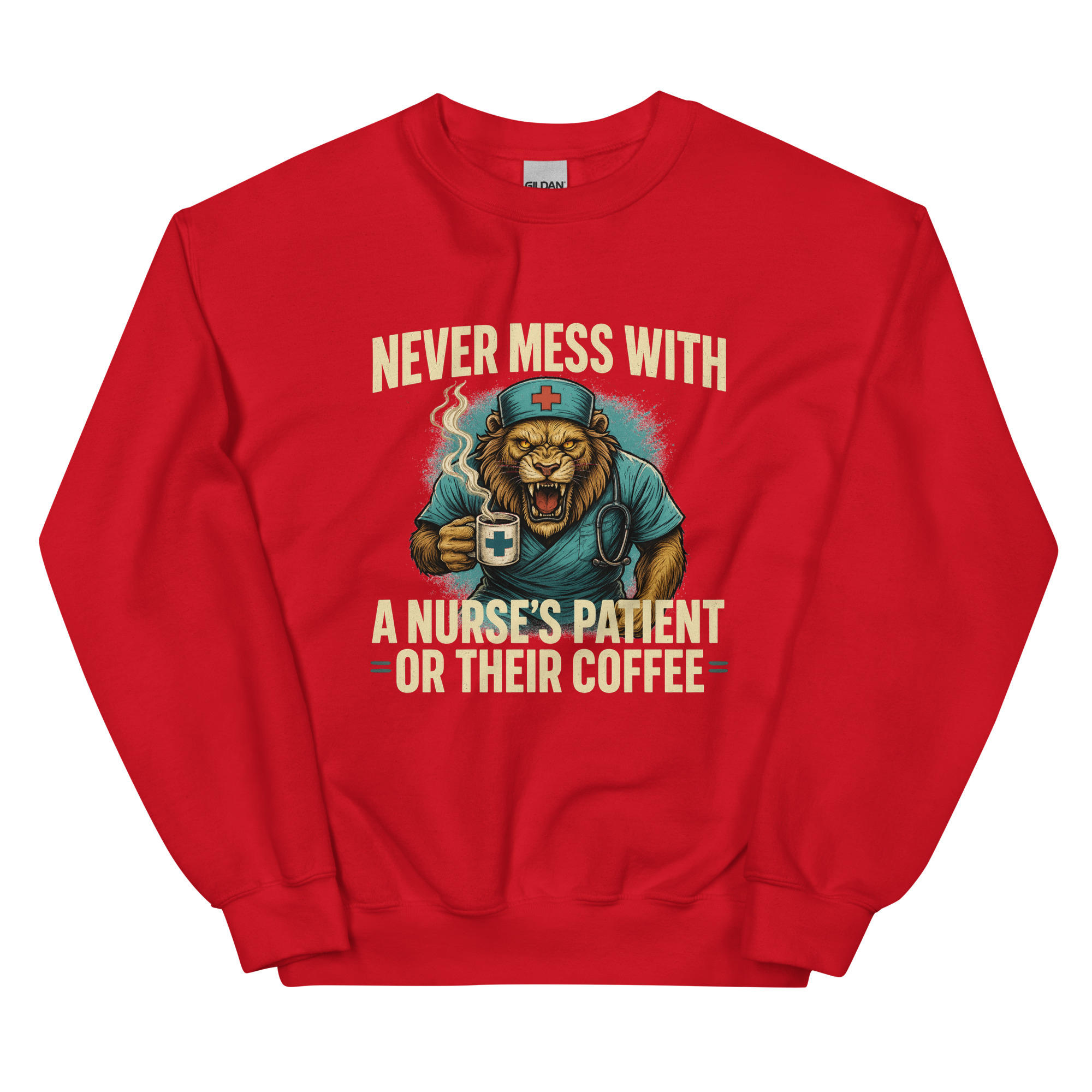 Never Mess With A Nurse's Lion Unisex Sweatshirt - Image 12