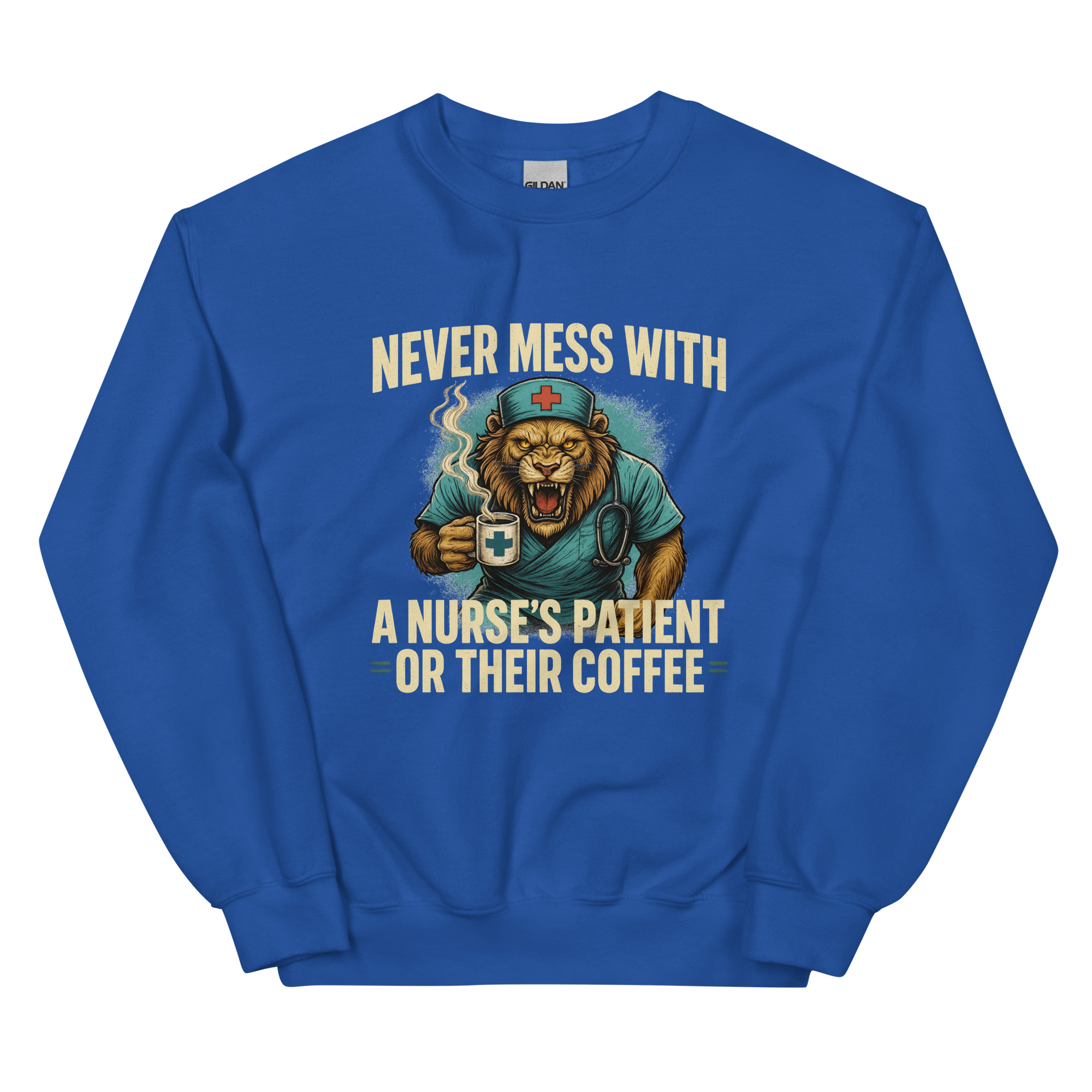 Never Mess With A Nurse's Lion Unisex Sweatshirt - Image 13