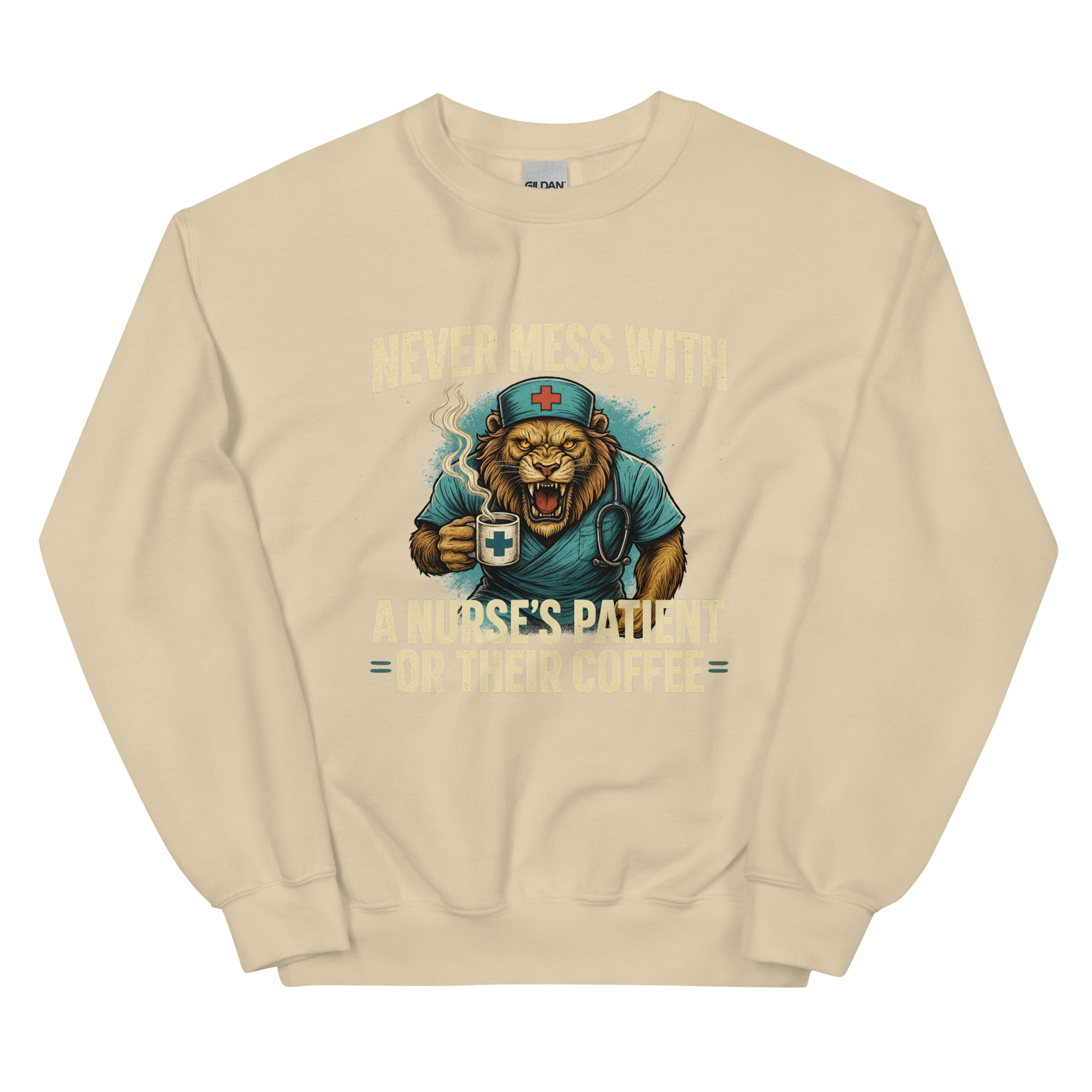Never Mess With A Nurse's Lion Unisex Sweatshirt - Image 14