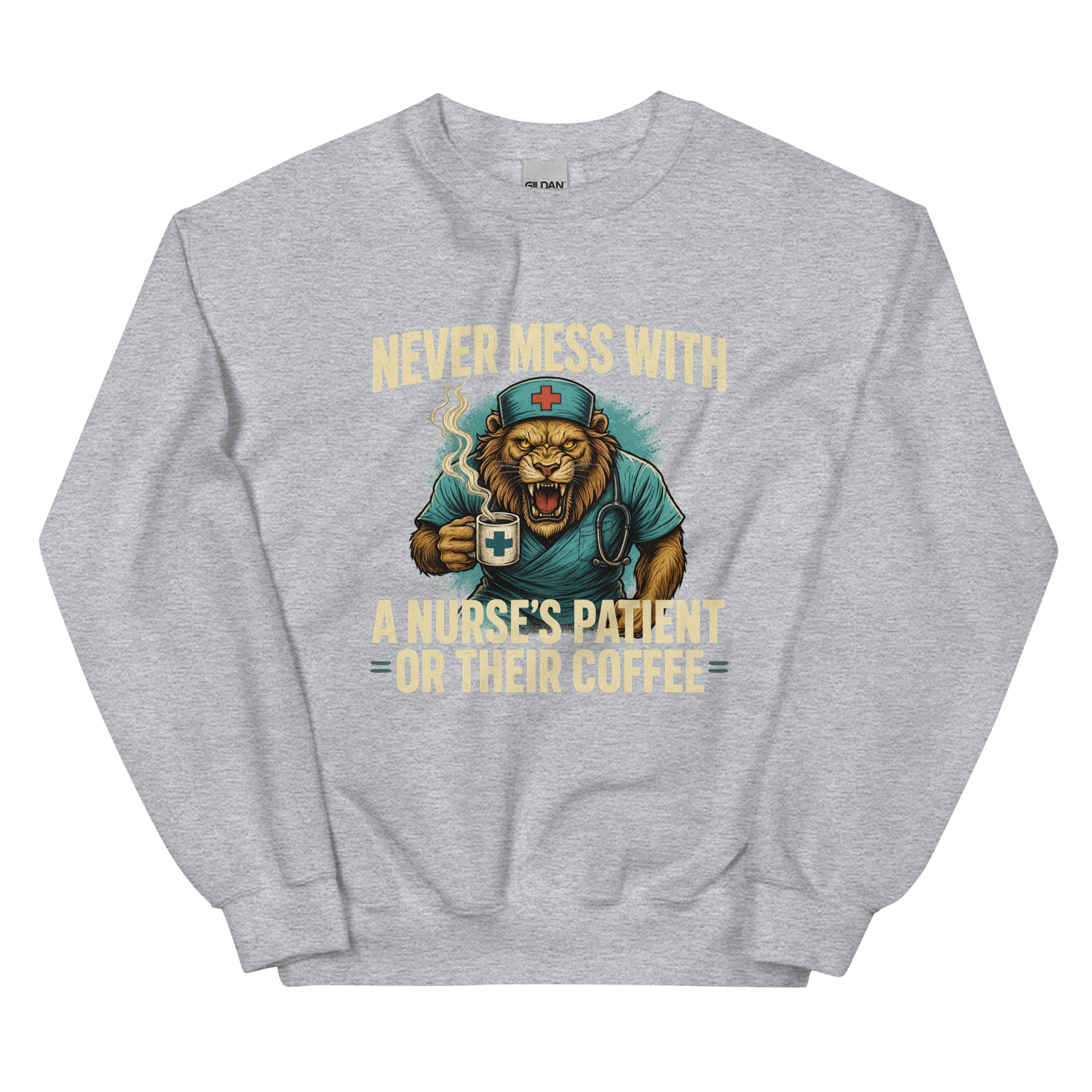 Never Mess With A Nurse's Lion Unisex Sweatshirt - Image 15
