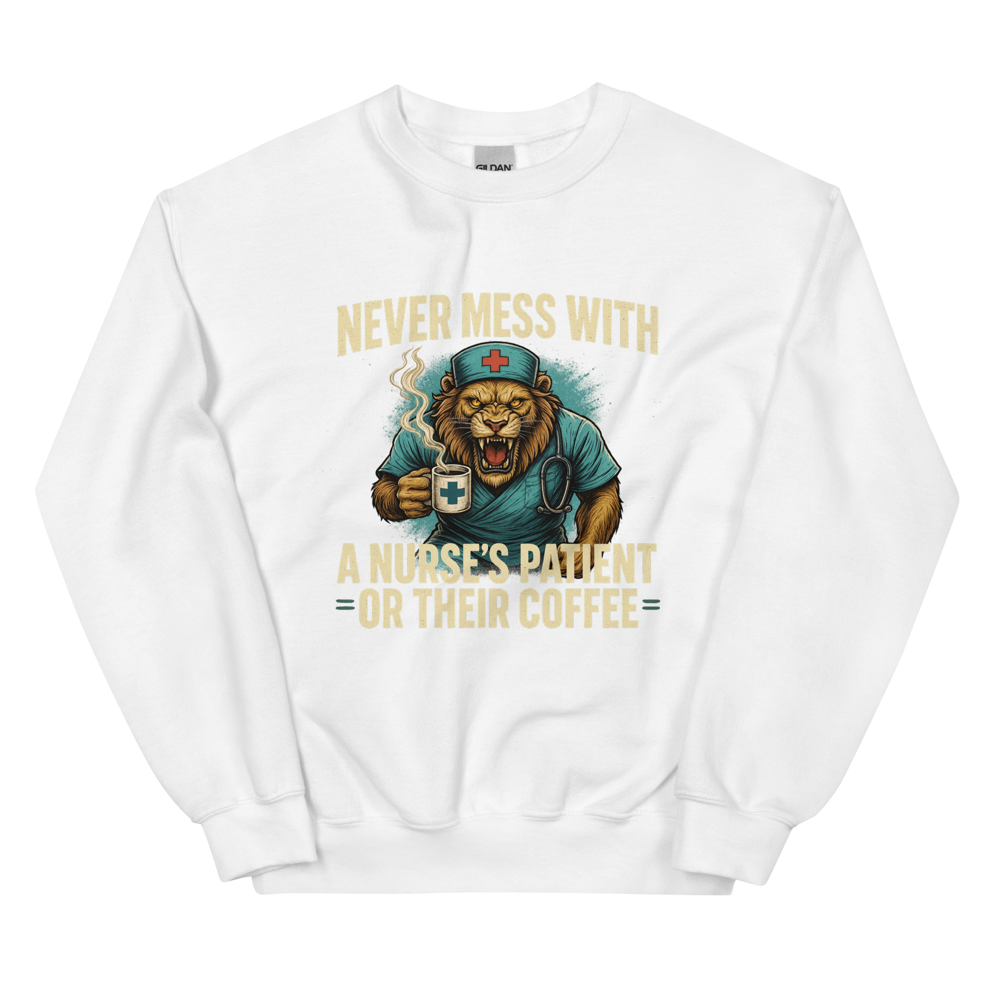 Never Mess With A Nurse's Lion Unisex Sweatshirt - Image 16