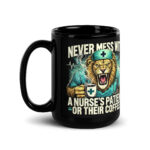 Never Mess With A Nurse's Gorilla Lion Glossy Mug