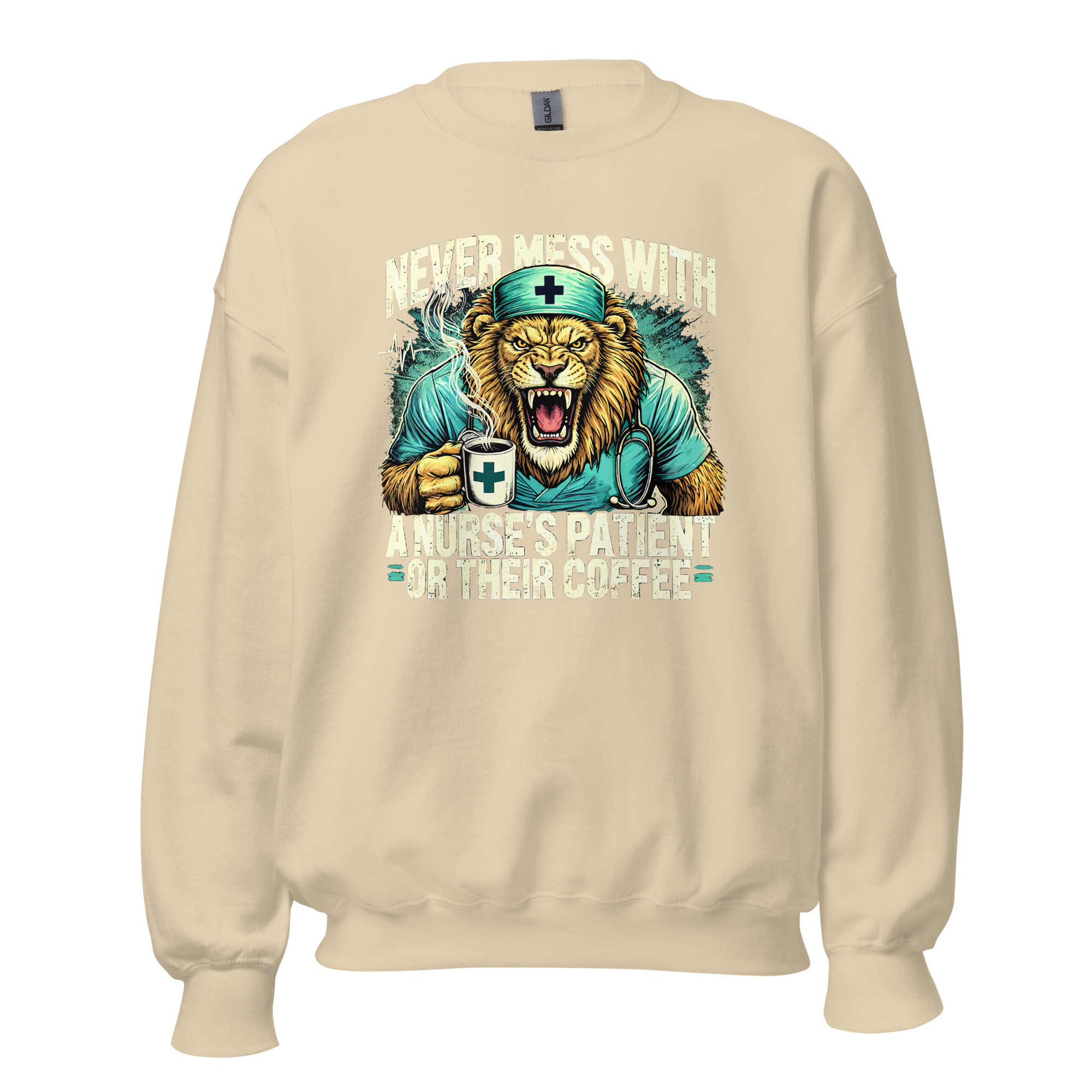 Never Mess With A Nurse's Lion Unisex Sweatshirt - Image 6